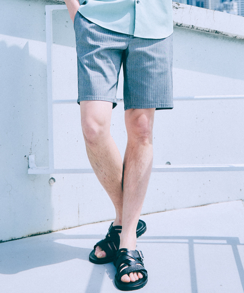 ABAHOUSE GRAY(アバハウスグレイ)の「【ハイパーストレッチ】ヘリンボーン ショートパンツ / ショーツ(その他パンツ・メンズ・ブラック/チャコールグレー/ネイビー/ベージュ・46/48/50)」の3枚目の写真