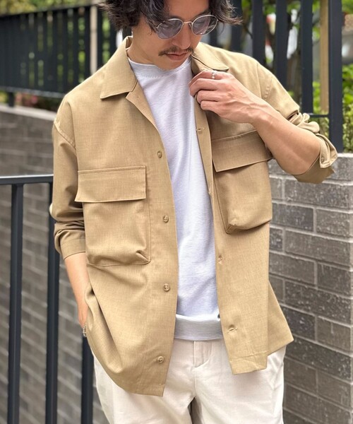 NOLLEY’S(ノーリーズ)の「《セットアップ対応》イージーケア ストレッチポプリン シャツブルゾン 25SS(シャツ/ブラウス・メンズ・ネイビー/ベージュ/チャコールグレー・S/M/L)」の1枚目の写真