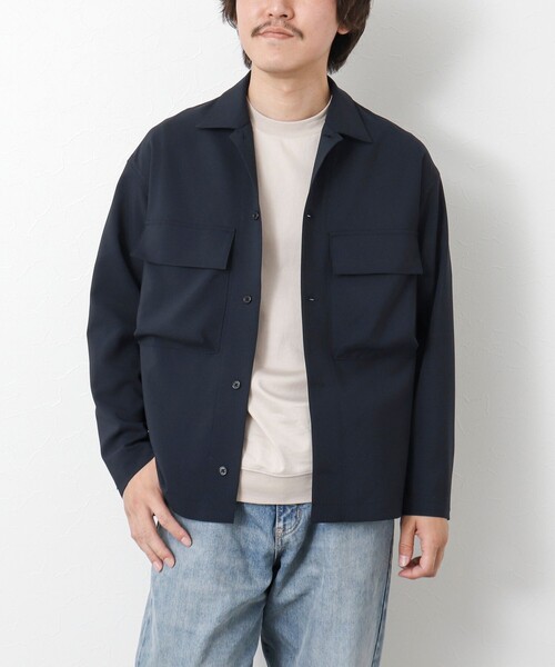 NOLLEY’S(ノーリーズ)の「《セットアップ対応》イージーケア ストレッチポプリン シャツブルゾン 25SS(シャツ/ブラウス・メンズ・ネイビー/ベージュ/チャコールグレー・S/M/L)」の5枚目の写真