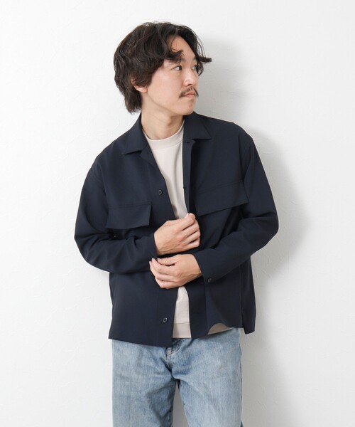 NOLLEY’S(ノーリーズ)の「《セットアップ対応》イージーケア ストレッチポプリン シャツブルゾン 25SS(シャツ/ブラウス・メンズ・ネイビー/ベージュ/チャコールグレー・S/M/L)」の7枚目の写真