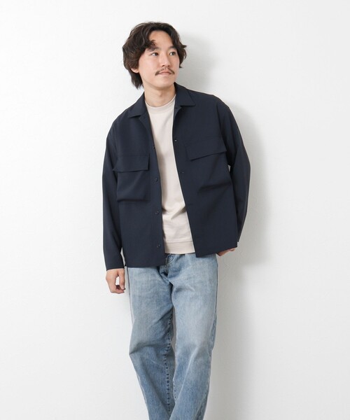 NOLLEY’S(ノーリーズ)の「《セットアップ対応》イージーケア ストレッチポプリン シャツブルゾン 25SS(シャツ/ブラウス・メンズ・ネイビー/ベージュ/チャコールグレー・S/M/L)」の10枚目の写真
