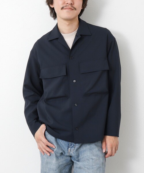 NOLLEY’S(ノーリーズ)の「《セットアップ対応》イージーケア ストレッチポプリン シャツブルゾン 25SS(シャツ/ブラウス・メンズ・ネイビー/ベージュ/チャコールグレー・S/M/L)」の12枚目の写真