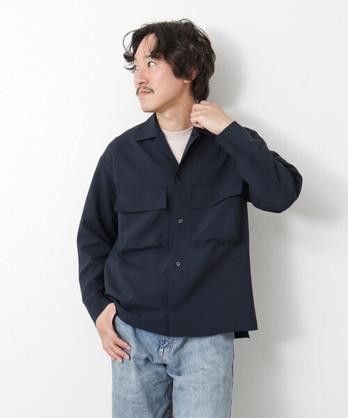 NOLLEY’S(ノーリーズ)の「《セットアップ対応》イージーケア ストレッチポプリン シャツブルゾン 25SS(シャツ/ブラウス・メンズ・ネイビー/ベージュ/チャコールグレー・S/M/L)」の13枚目の写真