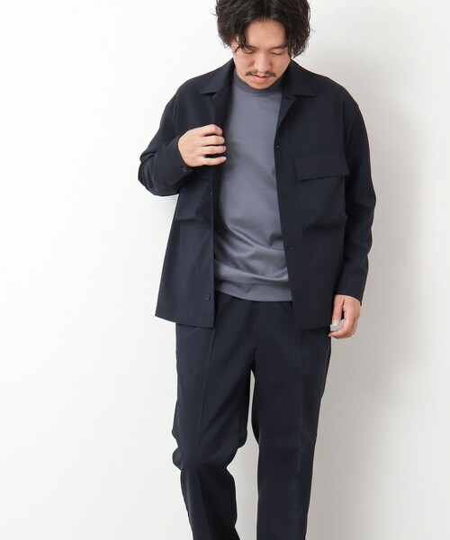 NOLLEY’S(ノーリーズ)の「《セットアップ対応》イージーケア ストレッチポプリン シャツブルゾン 25SS(シャツ/ブラウス・メンズ・ネイビー/ベージュ/チャコールグレー・S/M/L)」の14枚目の写真