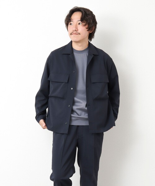 NOLLEY’S(ノーリーズ)の「《セットアップ対応》イージーケア ストレッチポプリン シャツブルゾン 25SS(シャツ/ブラウス・メンズ・ネイビー/ベージュ/チャコールグレー・S/M/L)」の15枚目の写真