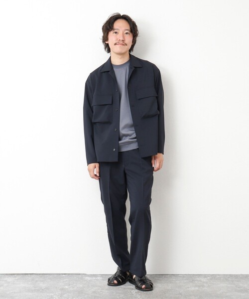 NOLLEY’S(ノーリーズ)の「《セットアップ対応》イージーケア ストレッチポプリン シャツブルゾン 25SS(シャツ/ブラウス・メンズ・ネイビー/ベージュ/チャコールグレー・S/M/L)」の17枚目の写真