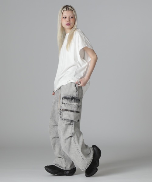 DANKE SCHON（ダンケシェーン）の「DankeSchon/ダンケシェーン/SEAM CUT NS（Tシャツ/カットソー・レディース・ホワイト/ブラック・M/L）」の6枚目の写真