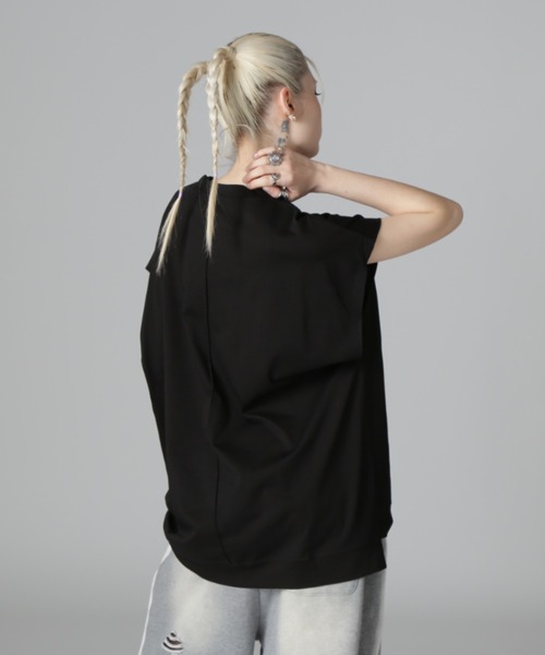 DANKE SCHON（ダンケシェーン）の「DankeSchon/ダンケシェーン/SEAM CUT NS（Tシャツ/カットソー・レディース・ホワイト/ブラック・M/L）」の13枚目の写真