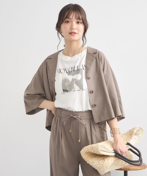 earth music&ecology(アースミュージックアンドエコロジー)の「リラックスシャツジャケット(シャツ/ブラウス・レディース・ブラック/ベージュ/モカ・FREE)」の8枚目の写真