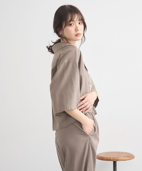 earth music&ecology(アースミュージックアンドエコロジー)の「リラックスシャツジャケット(シャツ/ブラウス・レディース・ブラック/ベージュ/モカ・FREE)」の10枚目の写真