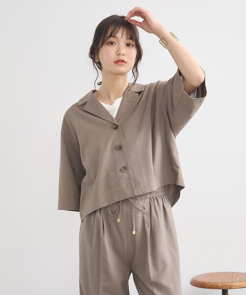 earth music&ecology(アースミュージックアンドエコロジー)の「リラックスシャツジャケット(シャツ/ブラウス・レディース・ブラック/ベージュ/モカ・FREE)」の12枚目の写真