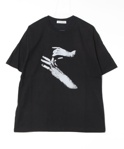 NO WAY(ノーウェイ)の「/HANDプリントオーバーサイズTシャツ(Tシャツ/カットソー・メンズ・ホワイト/グレー/ブラック・FREE)」の3枚目の写真