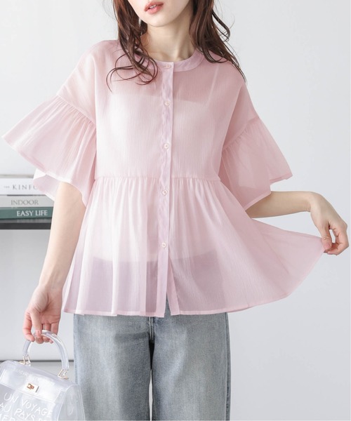 La-gemme(ラジェム)の「フリルスリーブ シアーシャツブラウス(シャツ/ブラウス・レディース・ホワイト/ピンク/ベージュ/ブラック・フリー)」の20枚目の写真