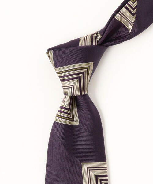 BEAMS F（ビームスエフ）の「FRANCO BASSI / シルク ジグザグ ネクタイ（ネクタイ・メンズ・パープル・ONE SIZE）」の4枚目の写真