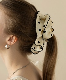 Merry Gem（メリージェム）の「【Merry Gem】フリルドットシュシュ ヘアゴム KNF-TP（ヘアゴム）」