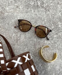 メタルテンプルボストンサングラス