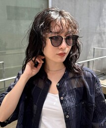 メタルテンプルボストンサングラス