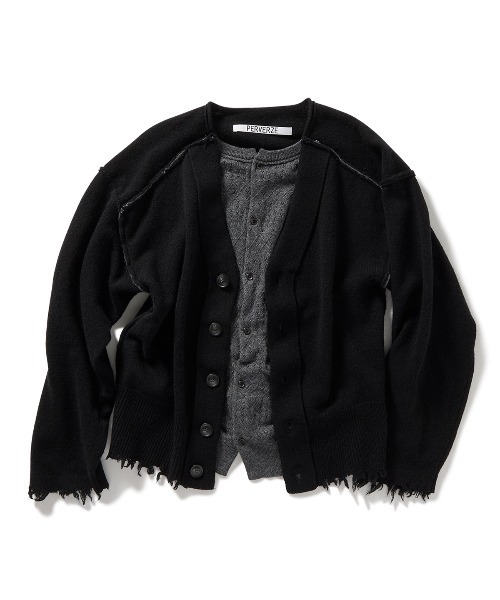 PERVERZE（パーバーズ）の「Lambs-wool Layered Knit Cardigan
