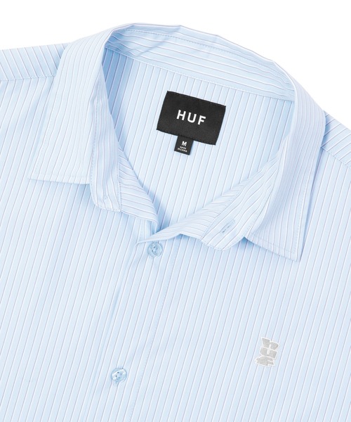 HUF : 半袖ストライプシャツ HUF シャツ APOLLO STRIPED SHIRT / 半袖シャツ メンズ