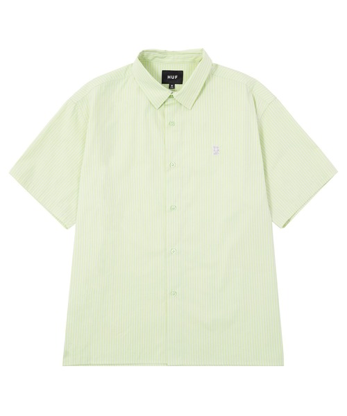 HUF : 半袖ストライプシャツ HUF シャツ APOLLO STRIPED SHIRT / 半袖シャツ メンズ
