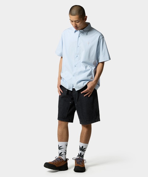 HUF(ハフ)の「MEGABLAST STRIPE SHIRT(シャツ/ブラウス・メンズ・ライトグリーン/ライトブルー・S/M/L/XL/XXL)」の14枚目の写真