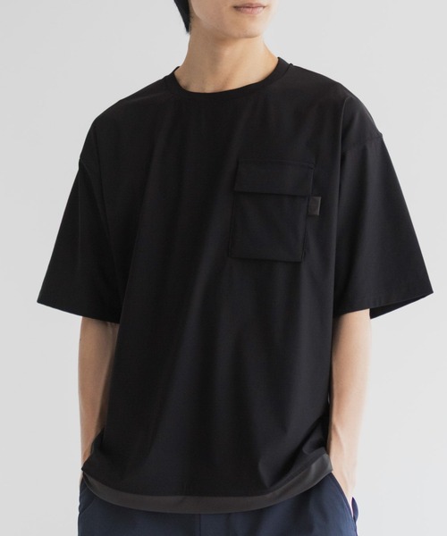 NAVY(ネイビー)の「NAVY 極冷Tシャツ【接触冷感 ドライ UVカット】(Tシャツ/カットソー・メンズ・ブラック/グレー/ネイビー・S/M/L/XL)」の2枚目の写真