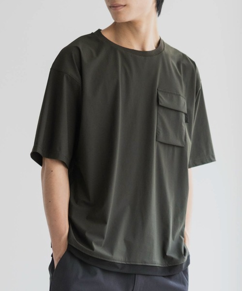 NAVY(ネイビー)の「NAVY 極冷Tシャツ【接触冷感 ドライ UVカット】(Tシャツ/カットソー・メンズ・ブラック/グレー/ネイビー・S/M/L/XL)」の6枚目の写真