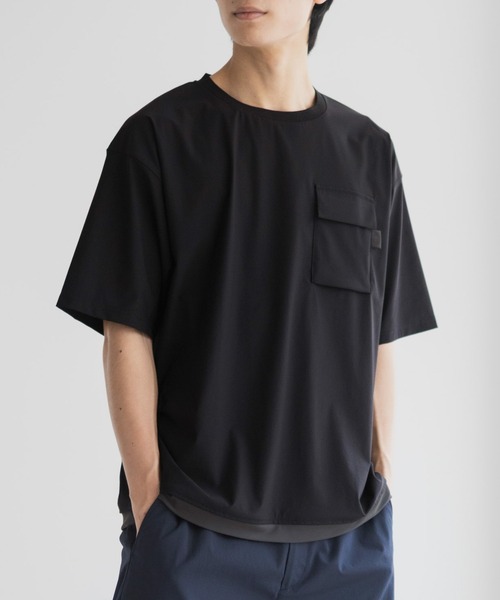 NAVY(ネイビー)の「NAVY 極冷Tシャツ【接触冷感 ドライ UVカット】(Tシャツ/カットソー・メンズ・ブラック/グレー/ネイビー・S/M/L/XL)」の9枚目の写真