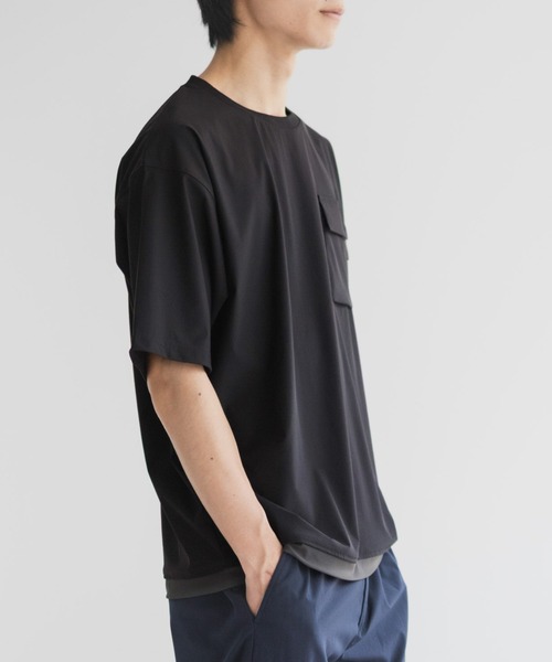 NAVY(ネイビー)の「NAVY 極冷Tシャツ【接触冷感 ドライ UVカット】(Tシャツ/カットソー・メンズ・ブラック/グレー/ネイビー・S/M/L/XL)」の10枚目の写真