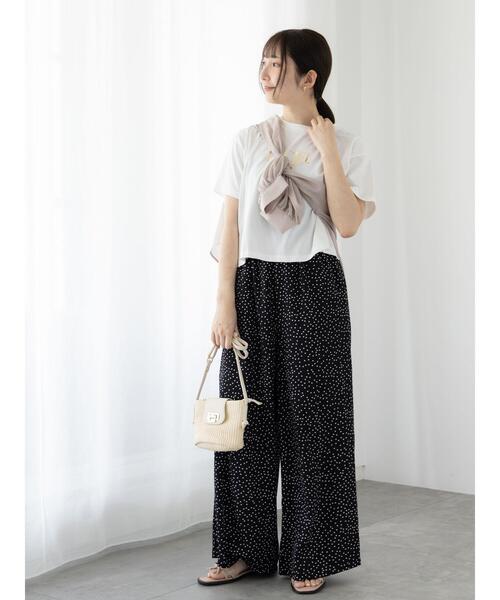 Te chichi TERRASSE（テチチテラス）の「【イージーケア】無地/ドットイージーパンツ（その他パンツ・レディース・ホワイト/ネイビー/パープル/ブラック・F）」の5枚目の写真
