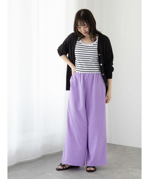 Te chichi TERRASSE（テチチテラス）の「【イージーケア】無地/ドットイージーパンツ（その他パンツ・レディース・ホワイト/ネイビー/パープル/ブラック・F）」の8枚目の写真