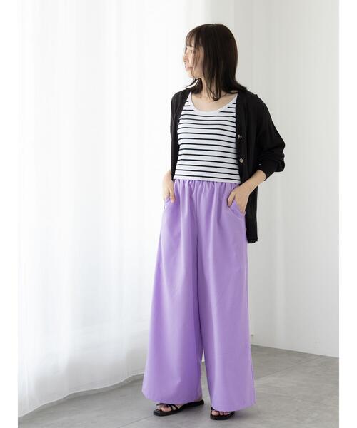 Te chichi TERRASSE（テチチテラス）の「【イージーケア】無地/ドットイージーパンツ（その他パンツ・レディース・ホワイト/ネイビー/パープル/ブラック・F）」の9枚目の写真