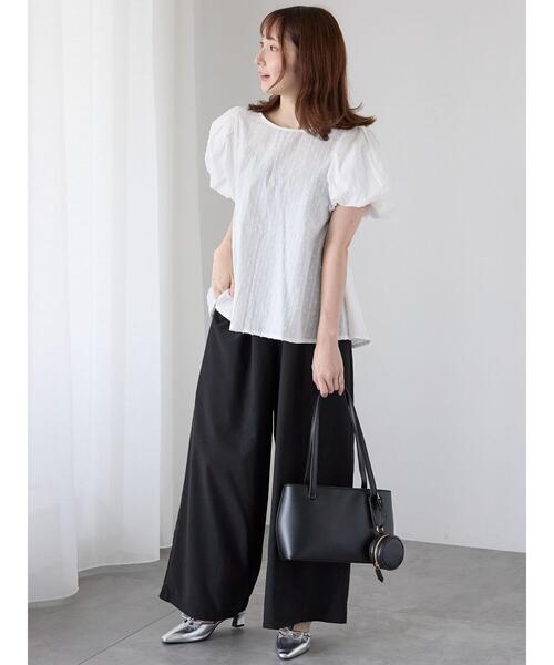 Te chichi TERRASSE（テチチテラス）の「【イージーケア】無地/ドットイージーパンツ（その他パンツ・レディース・ホワイト/ネイビー/パープル/ブラック・F）」の12枚目の写真