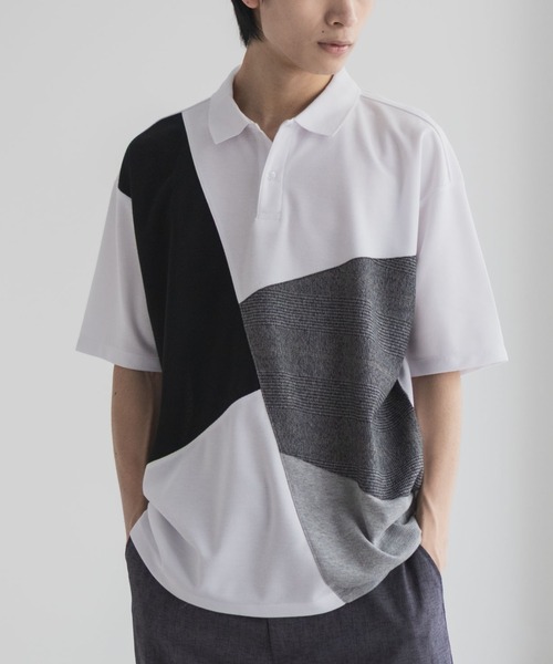 URBAN COLLECTION(アーバンコレクション)の「URBANCOLLECTION カノコ切替えポロシャツ(ポロシャツ・メンズ・ブラック系1/ブラック系2/ホワイト系1/ホワイト系2・S/M/L/XL)」の6枚目の写真