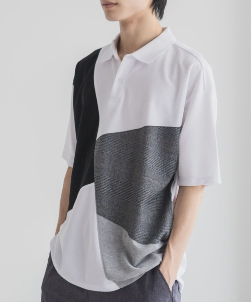 URBAN COLLECTION(アーバンコレクション)の「URBANCOLLECTION カノコ切替えポロシャツ(ポロシャツ・メンズ・ブラック系1/ブラック系2/ホワイト系1/ホワイト系2・S/M/L/XL)」の7枚目の写真