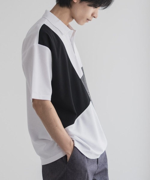 URBAN COLLECTION(アーバンコレクション)の「URBANCOLLECTION カノコ切替えポロシャツ(ポロシャツ・メンズ・ブラック系1/ブラック系2/ホワイト系1/ホワイト系2・S/M/L/XL)」の9枚目の写真