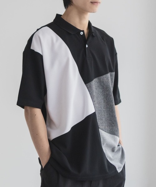 URBAN COLLECTION(アーバンコレクション)の「URBANCOLLECTION カノコ切替えポロシャツ(ポロシャツ・メンズ・ブラック系1/ブラック系2/ホワイト系1/ホワイト系2・S/M/L/XL)」の18枚目の写真