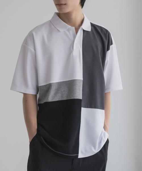 URBAN COLLECTION(アーバンコレクション)の「URBANCOLLECTION カノコ切替えポロシャツ(ポロシャツ・メンズ・ブラック系1/ブラック系2/ホワイト系1/ホワイト系2・S/M/L/XL)」の12枚目の写真