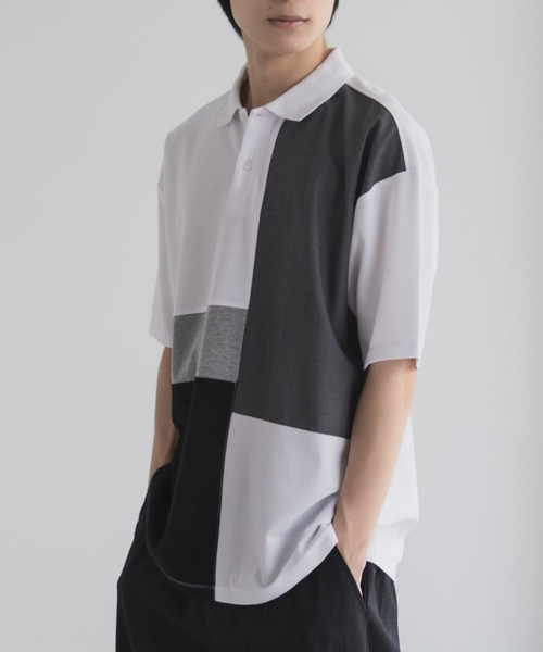 URBAN COLLECTION(アーバンコレクション)の「URBANCOLLECTION カノコ切替えポロシャツ(ポロシャツ・メンズ・ブラック系1/ブラック系2/ホワイト系1/ホワイト系2・S/M/L/XL)」の13枚目の写真