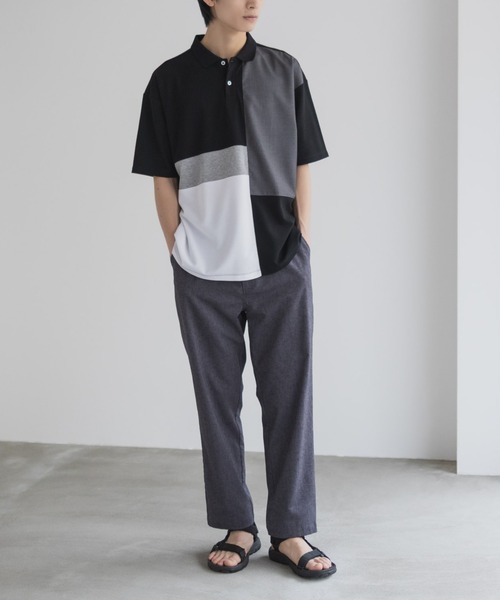URBAN COLLECTION(アーバンコレクション)の「URBANCOLLECTION カノコ切替えポロシャツ(ポロシャツ・メンズ・ブラック系1/ブラック系2/ホワイト系1/ホワイト系2・S/M/L/XL)」の22枚目の写真