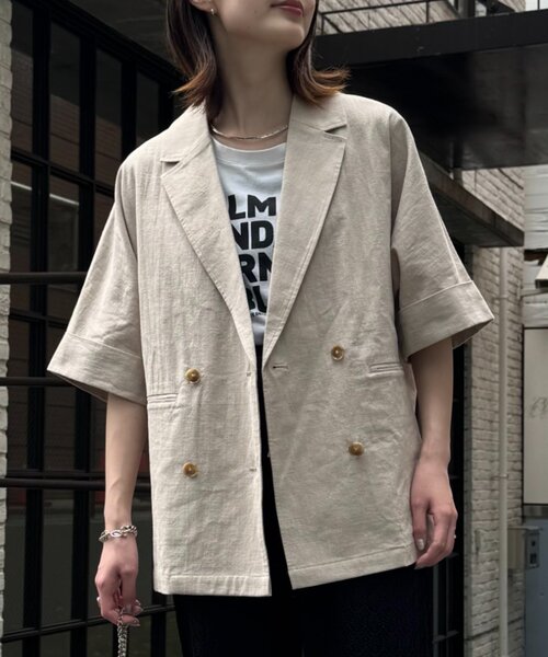 チャオパニックティピー テックリネン半袖シャツジャケット 新品 販売後即完売！】(PONてら企画)テックリネン半袖シャツ