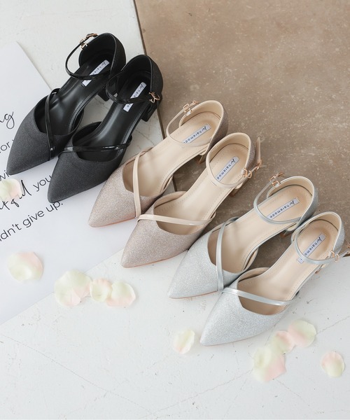 PREFERIR(プレフェリール)の「ポインテッドトゥ チャンキーヒールパンプス フォーマル 結婚式 オケージョン サイドストラップ付(パンプス・レディース・ブラック/シルバー/ゴールド・22.5cm/23.5cm/24.5cm/23.0cm/24.0cm)」の7枚目の写真