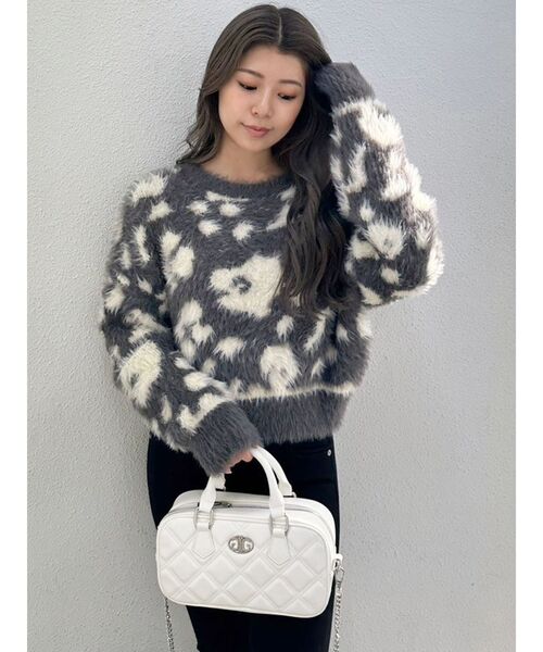 GYDA（ジェイダ）の「キルティングrectangle BAG（ハンドバッグ・レディース・オフホワイト/ブラック・FREE）」の6枚目の写真