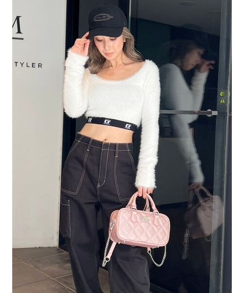 GYDA（ジェイダ）の「キルティングrectangle BAG（ハンドバッグ・レディース・オフホワイト/ブラック・FREE）」の8枚目の写真