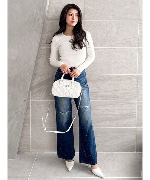 GYDA（ジェイダ）の「キルティングrectangle BAG（ハンドバッグ・レディース・オフホワイト/ブラック・FREE）」の14枚目の写真