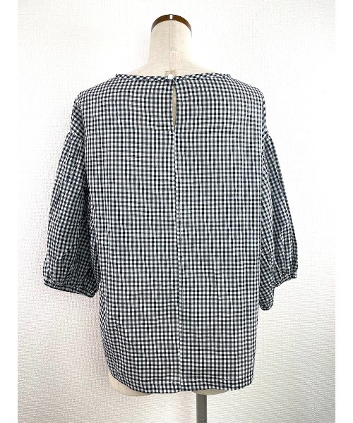 Rydia(リディア)の「ウォーキングコビニャーボリュームスリーブギンガムPO(シャツ/ブラウス・レディース・ネイビー/ブラック・M)」の5枚目の写真