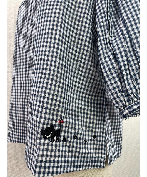 Rydia(リディア)の「ウォーキングコビニャーボリュームスリーブギンガムPO(シャツ/ブラウス・レディース・ネイビー/ブラック・M)」の11枚目の写真