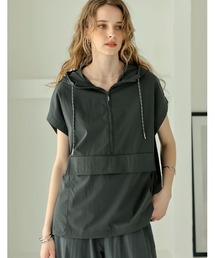 [2025 SUMMER COLLECTION][RAIN SHIELD][撥水加工][セットアップ対応]フレンチスリーブアノラックパーカー
