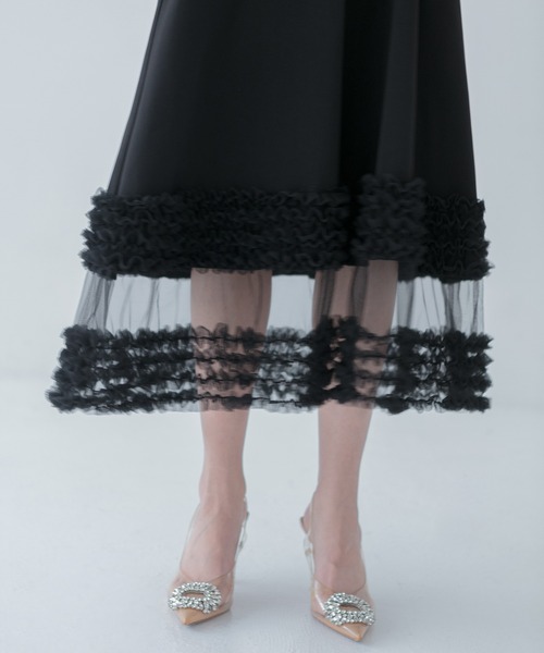 セール】【LEJA】チュールフリルセットアップドレスワンピース2点