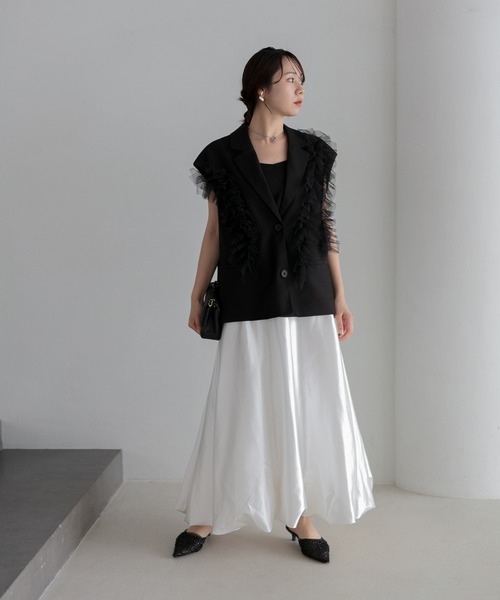 Leja（レジャ）の「【LEJA】チュールフリルセットアップドレスワンピース2点セット美脚効果結婚式 パーティードレス 成人式 二次会 同窓会 お呼ばれ オケージョン 20代 30代（ドレス・レディース・ブラック/ブルー/ピンク・SMALL/MEDIUM）」の12枚目の写真